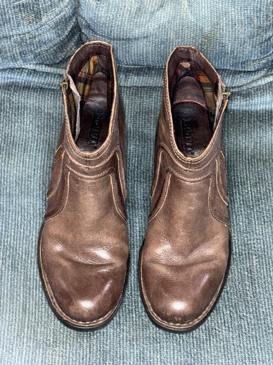 Born Shoes - Born Brown Leather Women’s Zip Up Ankle Boots
